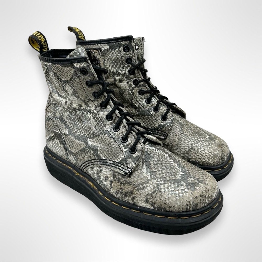 DR MARTENS vintage 90s snake print boots